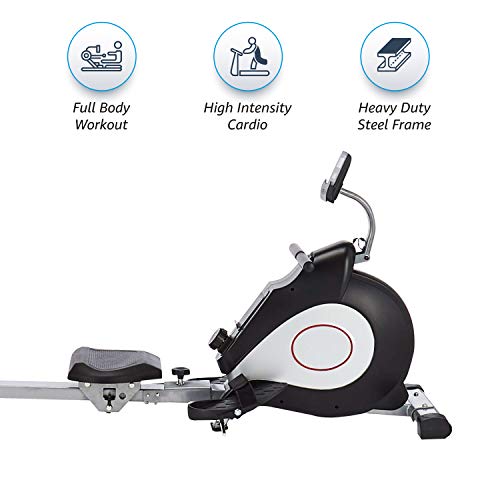 Image of AmazonBasics Magnetic Rowing Machine with 10 Resistance Levels, 3 Kg Flywheel, Max Weight 110 Kg