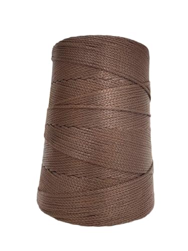 Fio nautico 500g 3mm 500m cores Linha Rabo rato bolsa corda cordão polipropileno croche trico cone (Marrom)