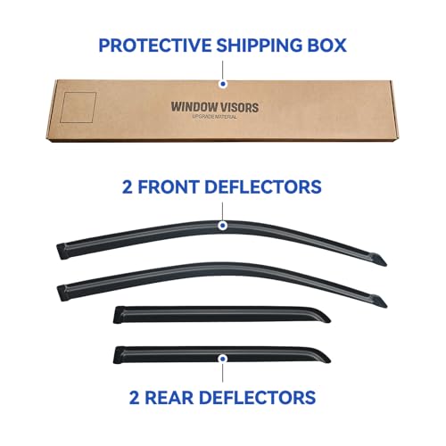 Image of Window Visors Rain Guards Shield for 2003-2009 Toyota 4Runner, Out-Channel Window Vent Wind Deflectors Visors Shades for 03 04 05 06 07 08 09 4Runner