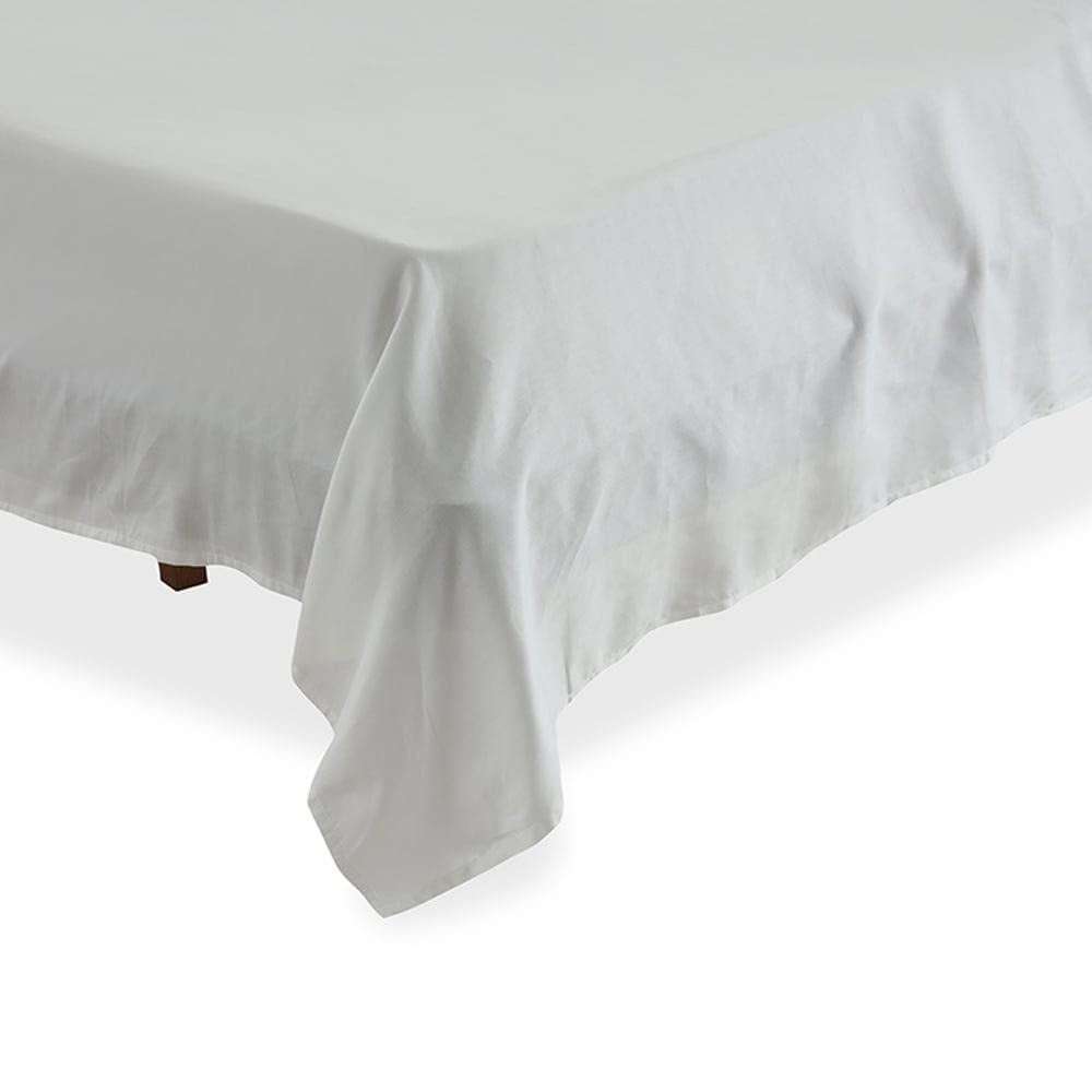 Homes R Us 3-Piece White Queen Size Flat Sheet Set, 300Tc - 228 X 255 Cms Length: 255 Cm Width: 228 Cm White