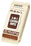 Kreair 3in1 Leather Wipes 75 XL Count, Clean, Condition & Restore Shine, Extra-Large 8'x10' Wipes for Car Seats, Shoes, Furniture & Bags, Thick, Durable & Non-Linting, Safe for All Leather Types