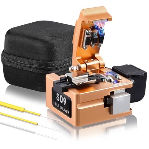 Trileria S09 High Precision Optical Fiber Cleaver 16-Port Tungsten Steel Blade 58 000 Cuts 3-in-1 Fixture for 0.25/0.9/2.5-3.0mm Fibers Automatic Reset CNC Aviation Aluminum for FTTH & Splicing