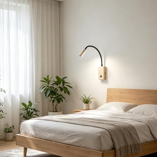 Luz de pared interior regulable en orientación con interruptor para foco de dormitorio 7
