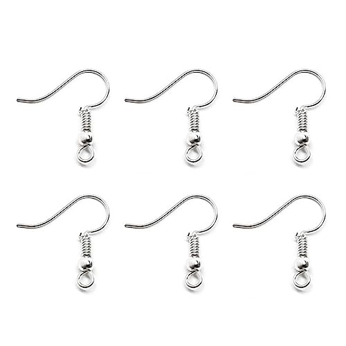 Jenngaoo 500Pcs Gloss Silver Metal DIY Earring Hooks and Jump Rings Jewelry Accessories for DIY Earring Jewellery Making