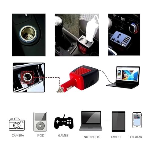Inversor De Tensão Conversor Veicular 150W Com Entrada Para Tomada E Entrada USB De 12V Para 110V Pa