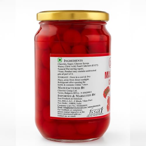 DeBesto Maraschino Cherries with Stem – 775g | Premium Cocktail & Dessert Garnish | Perfect for Drinks, Cakes & Ice Cream - Image 3 thumbnail