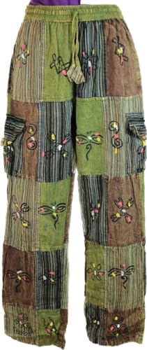Karma Handicrafts Patchwork Hippy Cotton Festival Trouser Boho Yoga Pant Wide Leg Combat Nepal 202