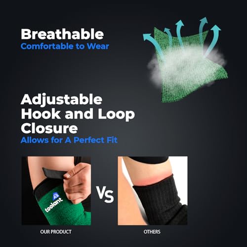 Image of OriStout Cut Resistant Farmer Sleeves with Tumb Hole, Dark Green, 1 Pair | Arm Protectors for Thin Skin and Bruising, Arm Guards for Biting, Pet Grooming, Gardening, Welding, Kitchen, One Size