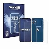 savvies Protector Pantalla para Apple iPhone 12/12 Pro (Frontal + Trasera) (6 Unidades) Película Ultra Transparente