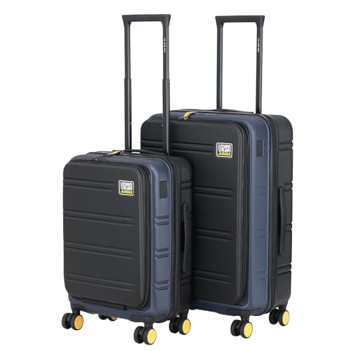 Image of Urban Jungle by Safari Hold-All Premium Top-Open Trolley Bag Set of 2, Cabin & Medium Luggage, Hardside Polycarbonate Suitcase with 8 Silent Wheels and TSA Lock (Navy)