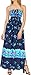 Produktbild LA LEELA Scary Grusel Ghosts Party Festliche Schädel Happy Halloween kostüm Kürbis Teufel Frauen Maxi Kleid Halfter Vertuschung Strand Badeanzug Badebekleidung Cocktail Blau_Q637 M - XL
