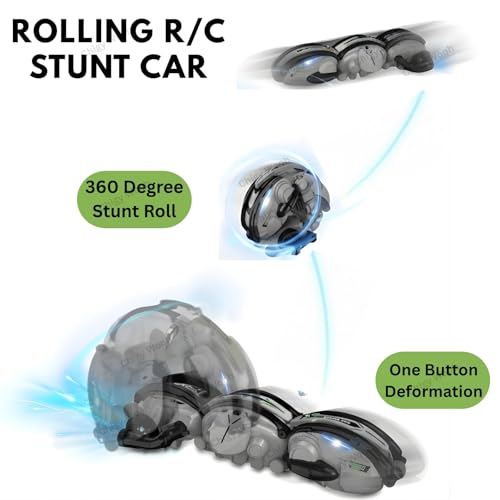 Image of Remote Control Rolling Stunt Car for Kids | RC Stunt Snake Car 360 Tumbling & Spinning Action, Cool Lighting Design Toy Car for Boys | Gift for Kids- Multicolor (Color As Per Stock)