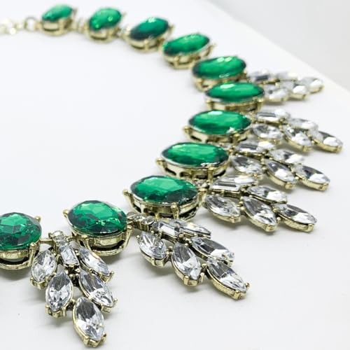 Gehney Women & Girls Crystal Rhinestone Necklace Earrings Set, Elegant V-Shape Design, Lightweight Kundan Jewelry for Weddings & Parties, Bridal jewellery set for wedding, jwell necklace set for women - Image 4