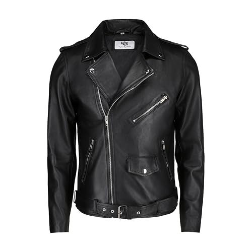 Image of TLC Mens Soft Leather Jacket | Genuine Black Leather Biker Jacket Men