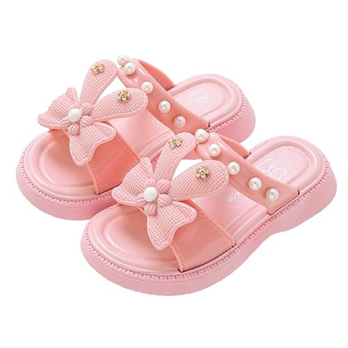 Girls Cute Bow Cloud Pillow Comfy Slippers Thick Sole Bedroom Slides Lightweight Indoor Sandals for Toddler Kids
