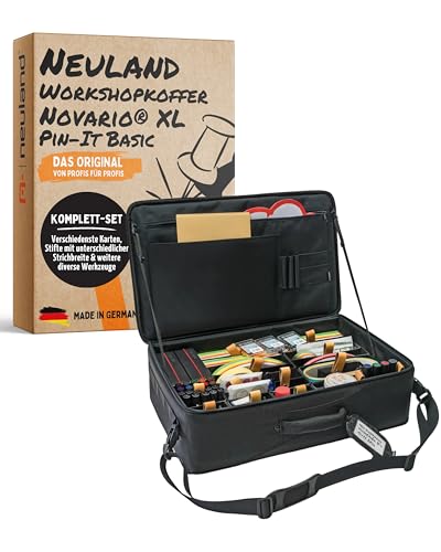 Neuland WorkshopKoffer Novario XL Pin-It Basic I Moderationskoffer mit Inhalt I 1250 Moderationskarten 24 Flipchart Markern & Aufbewahrungsboxen I Koffer inkl. Flipchart Zubehör