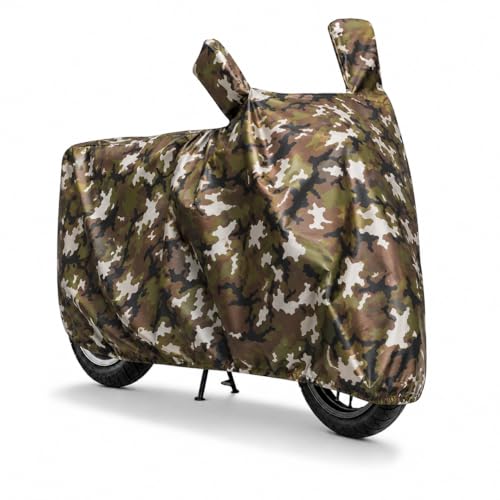 Image of Sulfar 100% Waterproof Universal Bike Cover UV Protection & Dustproof Bike Body Cover for Royal Enfield Bullet Bike (Jungle Green)