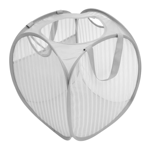 SOIMISS Cesto De Ropa Grande Tejido Ropa Sucia Cestas De Lino Para La Colada Cesto De Ropa De Malla Colgante Familiar Tapa Cesta De Ropa Alta El Secado Estante Largo Líquido Poliéster Grey