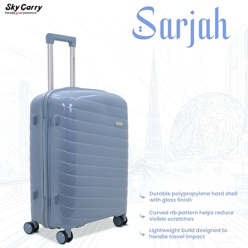 Image of Sarjah Polypropylene Suitcase Trolley Bag Set of 3 | Spinner Luggage | TSA-Type Lock, 360 Dual Spinner Wheels, Aviation-Grade Telescopic Handle, Matte-Gloss Finish