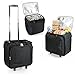 PICNIC TIME Bodega Rolling Wine Cooler, Insulated 12-Bottle Wine Cooler with Wheels, Outdoor Portable Rolling Ice Chest with Water-Resistant Liner, Telescopic Handle and, Large Pockets, (Black)