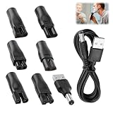 MILAKE 8 Pcs Power Cord 5V Replacement Charger USB Adapter Cable Set Compatible with Trimmers Shavers, Clippers HQ8505 and More, with 7 Adapters Suitable for Desk Lamps, Purifiers, Beauty Instruments