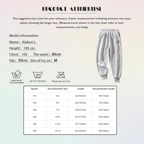 Hansber Kids Girls Boys Active Fleece Jogger Pants Casual Elastic Waistband Trousers Running Sweatpants3