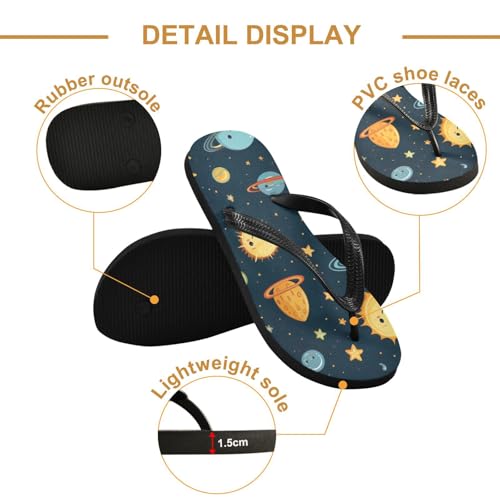 Space Planets Men's & Women's Classical Beach Rubber Sandal Flip Flop Comfortable Slipper 214B31172