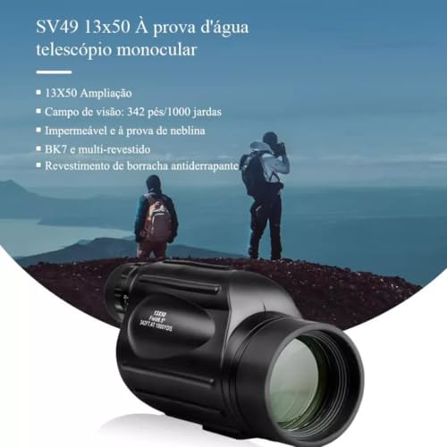 Monóculo Profissional Luneta Telescópio Longo Alcance + Poderoso Do Mercado 13x50mm