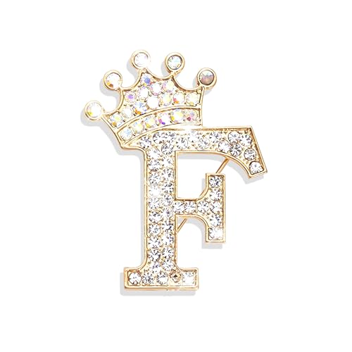 Image of Brooches and Pins for Women A-Z Letter Rhinestone Brooch Pin Jewelry Gifts