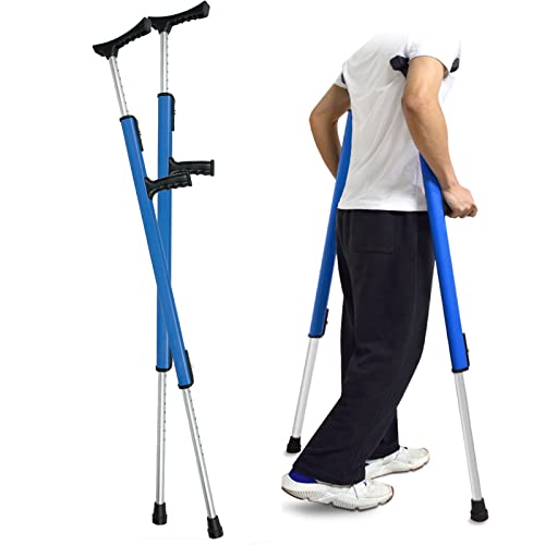HUIBBGO Muletas axilares de Altura Ajustable, bastón ergonómico Extensible de Aluminio con Almohadilla en el Mango, soporta hasta 250 kg (550 lbs).
