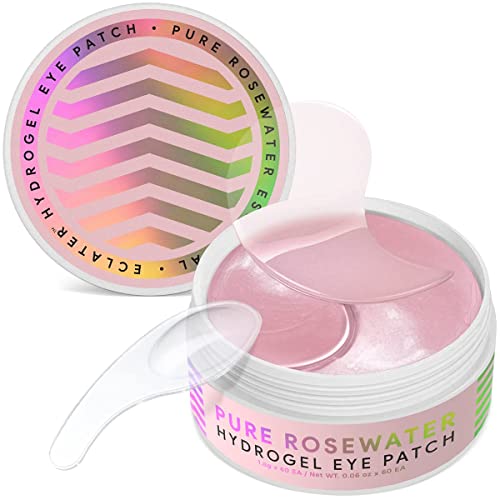 Pure Rosewater Anti-Aging Hydrogel Undereye Patch, Collagen Eye Mask, Dark Circles And Puffiness 60 Pcs 30 Pair, Hydrogel Eye Patch For Wrinkles, Intense Moisturizing And Hydrating Anti-Aging Collagen #TOP11