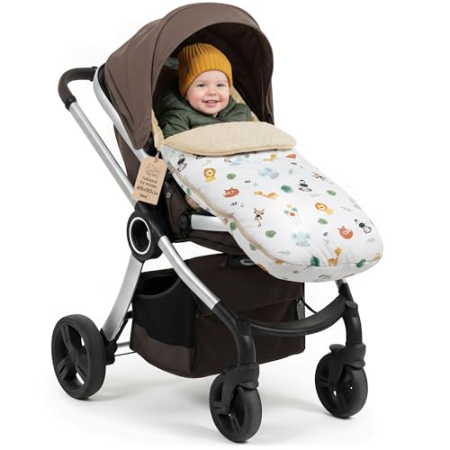 Saco para Carrito y Buggy de Invierno 90x45 cm - Saco de Invierno Forro Cálido Manta Envolvente Accesorio Bebé cálido Minky Safari