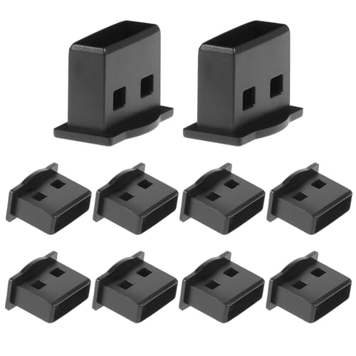Image of USB Cover Cap, 10 Pcs USBA Dust Cap Plugs, USB Port Cover Anti Dust Plugs, Black USB-Type-A Dustplugs Stopper Protector, Plug Caps for USBA Female Ports for Desktop PC Laptops