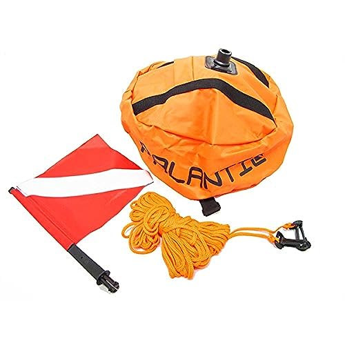 Scuba-Choice-Palantic-Scuba-Diving-Spearfishing-Nylon-Ball-Shape-Float-with-Dive-Flag
