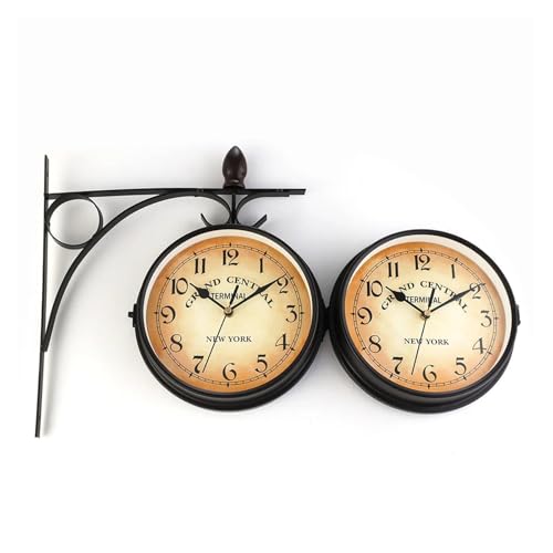 Horloge murale double face vintage avec motif antique de salon - 8