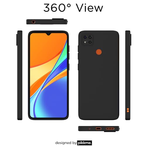 Image of Outlouders Back Cover for Redmi 10A / 10A Sport /Redmi 9 /9 Activ / 9C / Poco C31 | Camera Protection | Durable Soft Matte Silicone Bumper Case (Black)