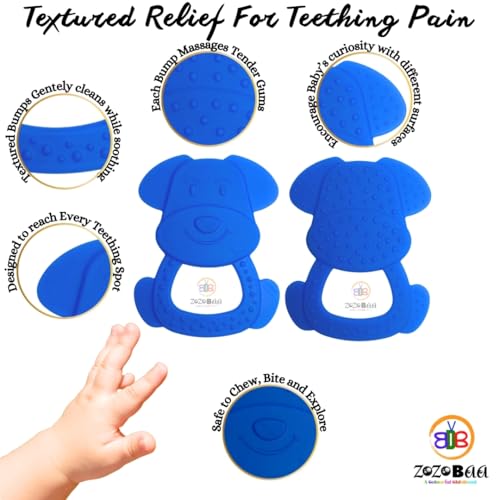 Image of Cute Shape Soft Silicone Teether for Baby Gums, Teething Toys for Babies, BPA Free, Pain-Relief, Non-Toxic, 100% Food Grade, Soothing, Easy to Grasp Chewable - Rhino+Pineapple+Dog (Pack of 3)