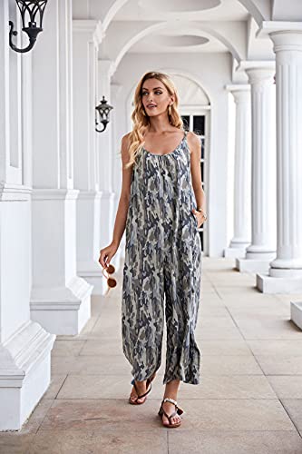 Image of BUENOS NINOS Women's V Neck Floral Maxi Dress Boho Printed Adjustable Spaghetti Strap Ethnic Beach Long Dress with Pockets