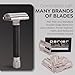 Parker THE VARIANT CLOSED COMB - ADJUSTABLE Double Edge Safety Razor, Customize your Shave with a Turn of the Dial from Mild to Aggressive - 5 Blades Included (GRAPHITE GRAY)