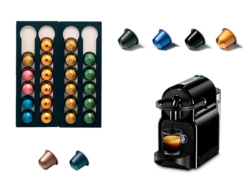 COVERBAGBCN - Set de 2 Dispensadores Portacápsulas Café 24 unidades | Compatible con Nespresso | Soporte Cápsulas de Metacrilato | Instalación Versátil para Almacenaje Cápsulas Café (negro mate)