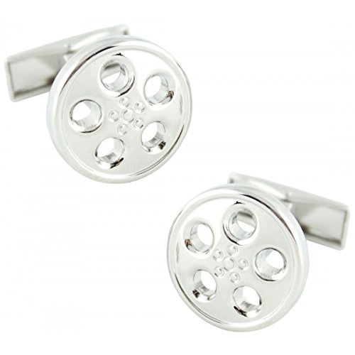 Gemelos Llanta de Coche Cufflinks con fijación rotatoria y relieve 3D de alta resistencia