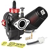 NIBBI 22mm Carburetor with CNC 48mm Air Filter kit,PE22FL Carburetor fit for 140cc mini Bike,Upgrade for SSR125cc Apollo140cc X-PRO125cc Pradator 212 mini bike