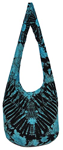 Image of TIE DYE Bohemian Hipster Hobo Boho Hippie Crossbody Bag Purse Black Tone 39 inch