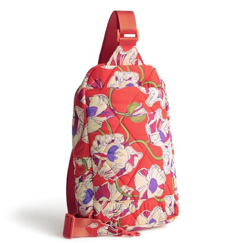 Vera Bradley Women's Featherweight Lorman Sling Backpack Bag, Swirling Poppies, One Size3