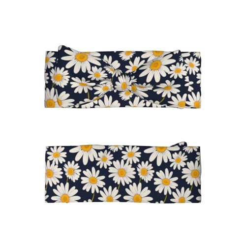 Elegant Daisy Navy Print Baby Girl Bows Headbands Baby Girls Newborn Headbands Infant Toddlers 0-6 Months2