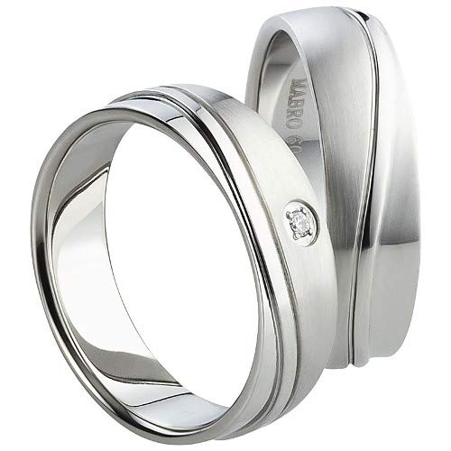 Jewellery Depot Wedding Rings Partner Rings Engagement Rings Titanium with Cubic Zirconia + Engraving Proposal Rings Wedding Rings