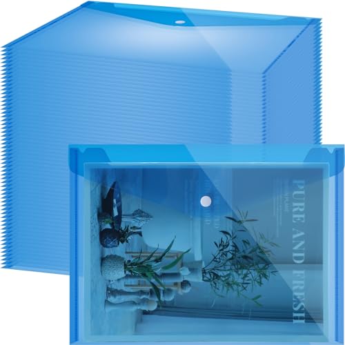 Enveloppes transparentes plastique bleu pour stopper le désordre