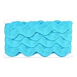 CABODYALS 9.14 m 1.57{1} cm Blaues RIC Rac Band Großpackung Rick Rack Besatz Breite Welle Nähen Biegefransen Gebogene Gewellte Randbesatzband Zum Nähen Basteln Geschenkverpackung Hochzeit Weihnachtsde