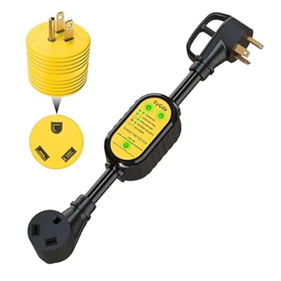 EyGde 30 Amp to 110 RV Adapter - Patented Power Adapter with Surge Protector - Circuit Analyzer Power Guard 5-15P to NEMA TT-30R for Camper Travel Trailer