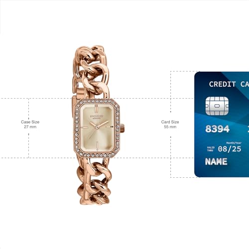 Image of Sonata Poze 7 Analog Rose Gold Dial Rose Gold Brass Strap Watch for Women - SP80157WM01